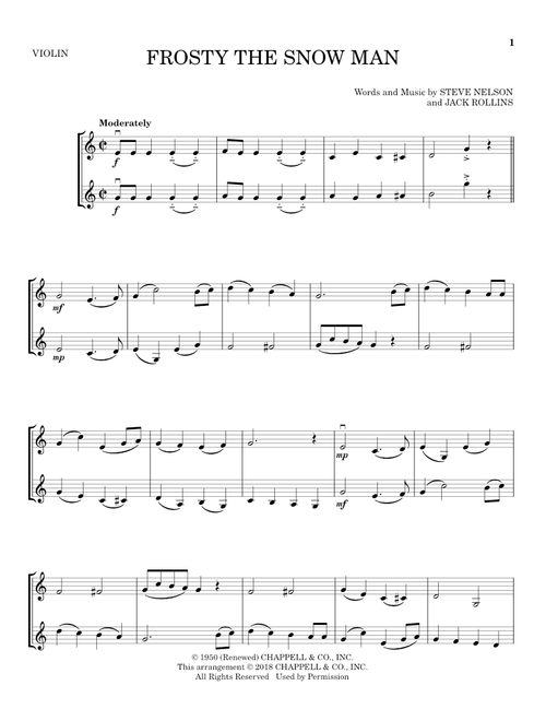 Frosty The Snow Man - Steve Nelson, Jack Rollins (Violin Duet)