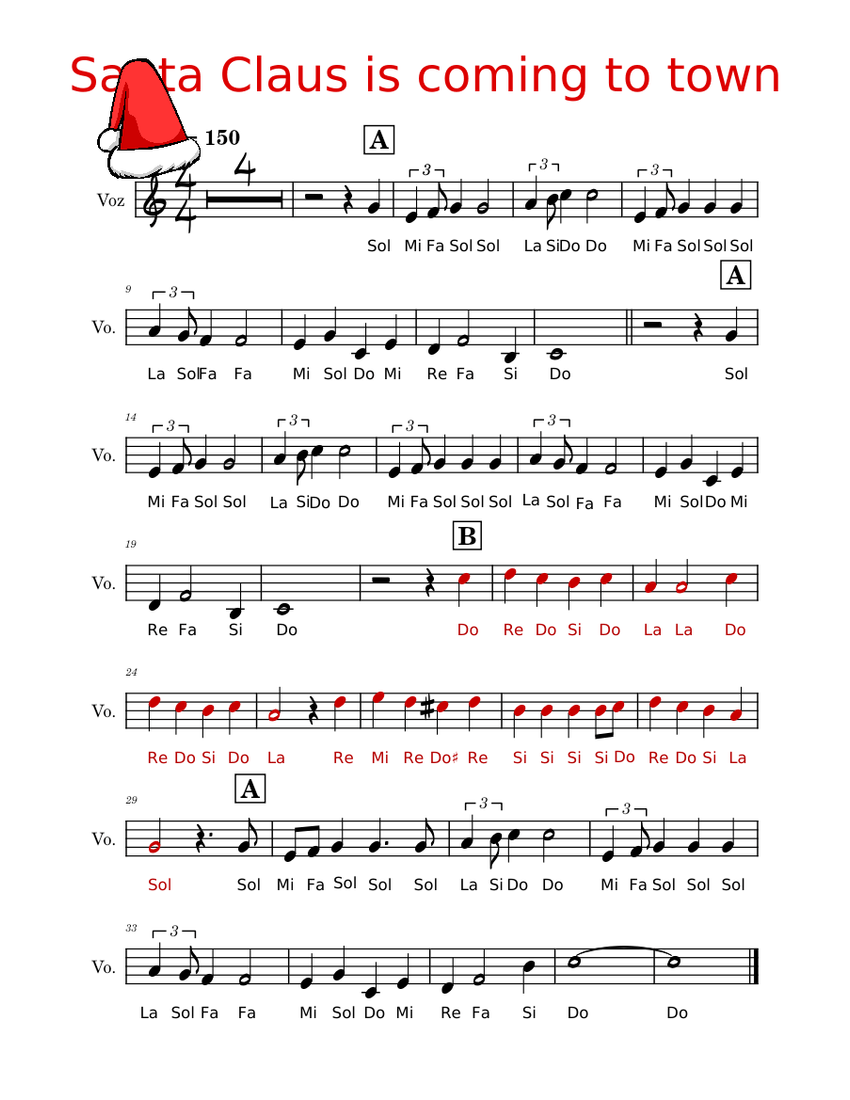 Santa claus is coming to town – John Frederick Coots Sheet Music for Vocals (Concert Band ...