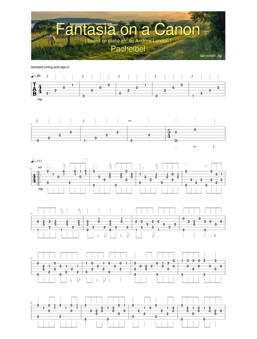 Fantasia on a Canon - Guitar Tab
