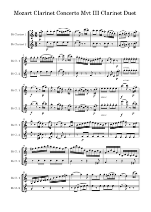 Concerto for Clarinet K 622 - Mozart - 2nd movt - for Bb clar