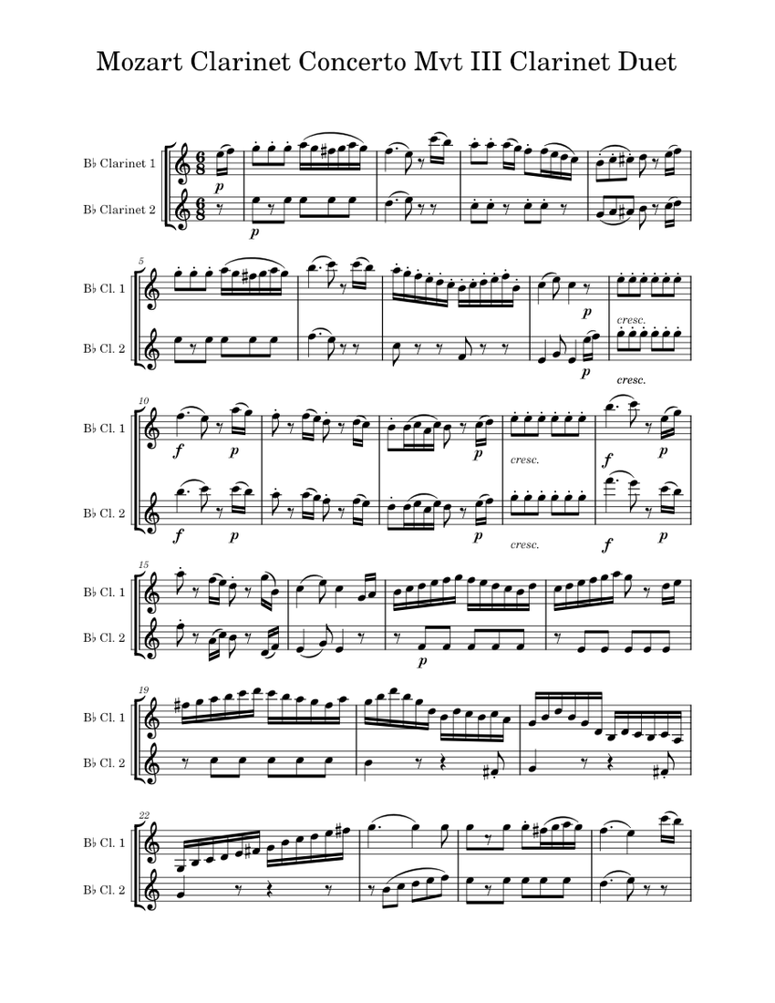 Concerto in A major, K.622 Wolfgang Amadeus Mozart Mozart(03)