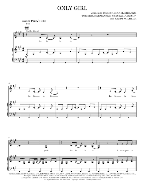 Only girl in the world - Rihanna (Piano-Vocal-Guitar)