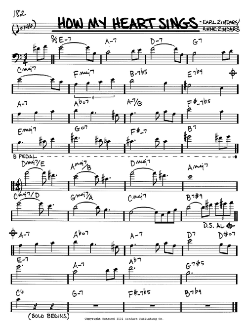 How My Heart Sings - Bill Evans (Real Book - Melody-Chords)