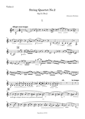 Brahms Opus 51 弦楽四重奏 1、2番 パート譜 ブラームス: 弦楽四重奏曲全集 Op.51/1-2, 67/ペータース社/演奏用