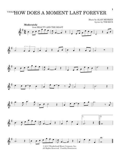 How Does A Moment Last Forever (from Beauty And The Beast) - Celine Dion (Violin Solo)