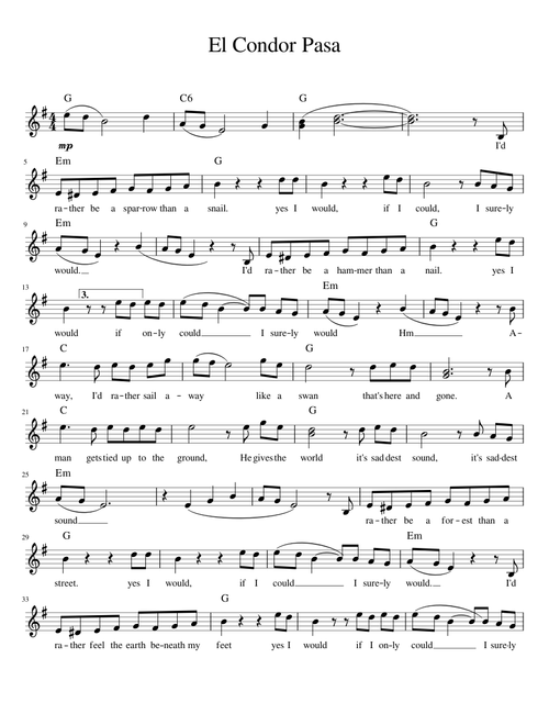 Simon and Garfunkel El Condor Pasa