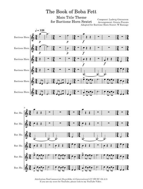 The Book of Boba Fett - Main Title Theme Ludwig Gransson Baritone Sextet