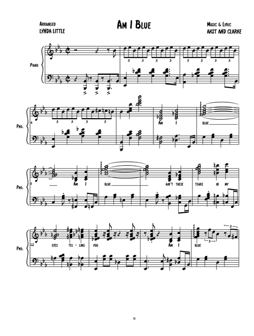 Am I Blue (Arr. Lynda Little) - Harry Akst (Piano Solo)