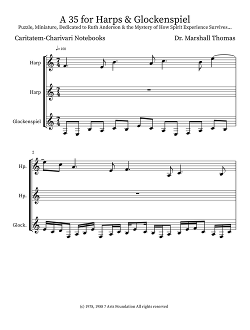 A 35 for Harps & Glockenspiel - Celebrity Chamber Players (Small Ensemble)