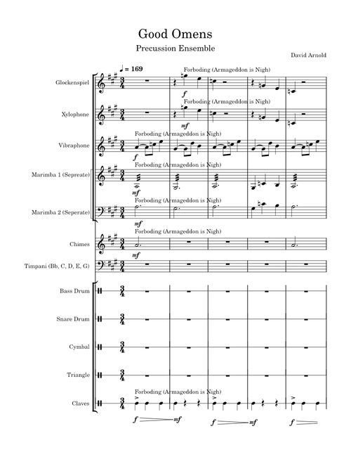 Good Omens (Opening Title) – David Arnold Good Omens - Percussion Ensemble