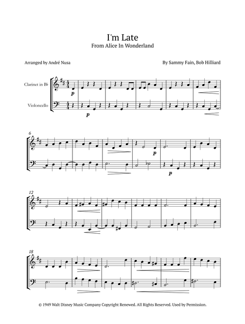 I'm Late (Arr. André Nusa) - Bob Hilliard, Sammy Fain (Instrumental Duet)