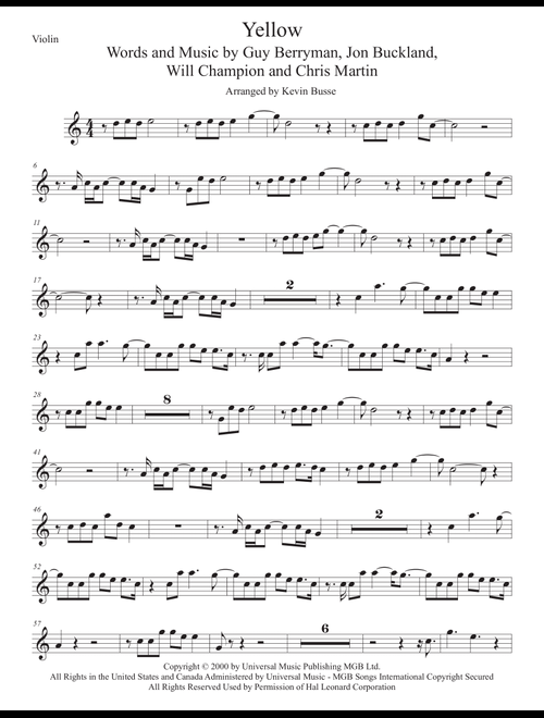 Yellow (Arr. Kevin Busse) - Coldplay (Violin Solo)