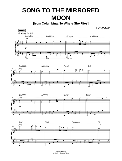 Song to the Mirrored Moon [from Columbina: To Where She Flies] - HOYO-MiX (Piano)