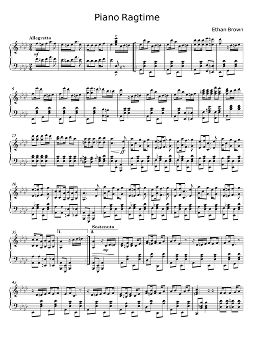 Piano Ragtime - Ethan Brown