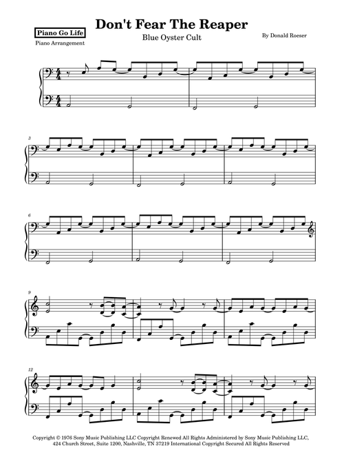 Don't Fear The Reaper (Arr. Piano Go Life) - Blue Oyster Cult (Piano Solo)