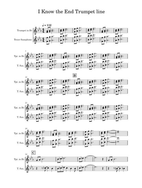 I Know The End Trumpet Line