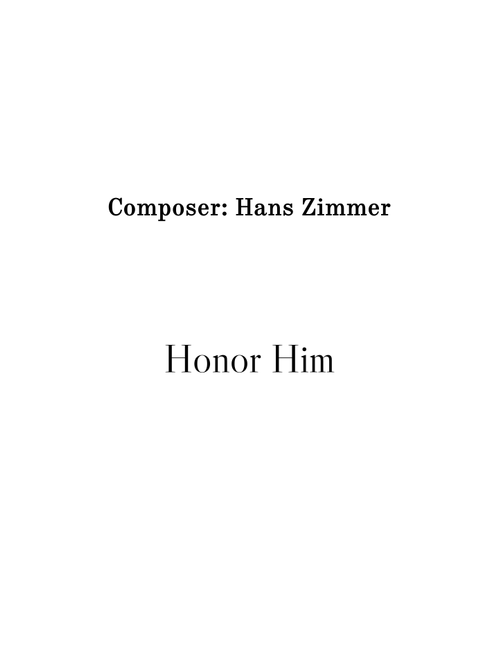 Honor Him (Arr. Stenio Caixeta) - Hans Zimmer (String Quartet)