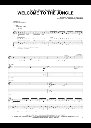 Play Official version of Welcome to the jungle Sheet Music