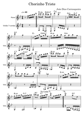 Image João Carrasqueira image beautiful image beautiful - Free Chorinho Triste by João Dias Carrasqueira sheet music ...
