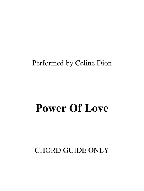 Power Of Love (Arr. RWM) - Celine Dion, Countdown Singers (Lead Sheet - Fake Book)