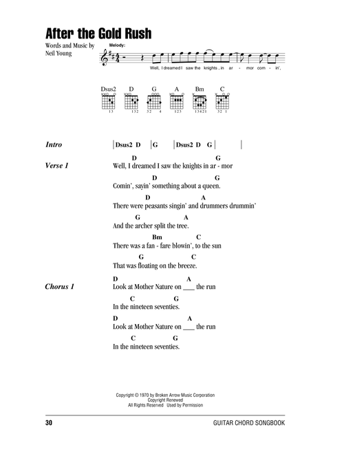 After The Gold Rush - Neil Young (Guitar Chords-Lyrics)