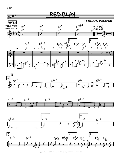 Red Clay [Reharmonized version] (arr. Jack Grassel) - Freddie Hubbard (Real Book - Melody-Chords)