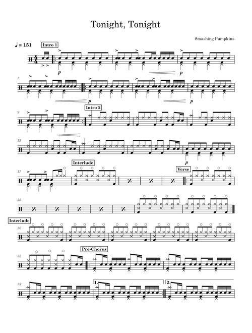Tonight, Tonight - The Smashing Pumpkins (Drums)