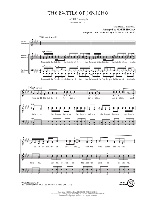 Joshua (Fit The Battle Of Jericho) (Arr. Moses Hogan) - Peter Eklund (Choral, TTBB)