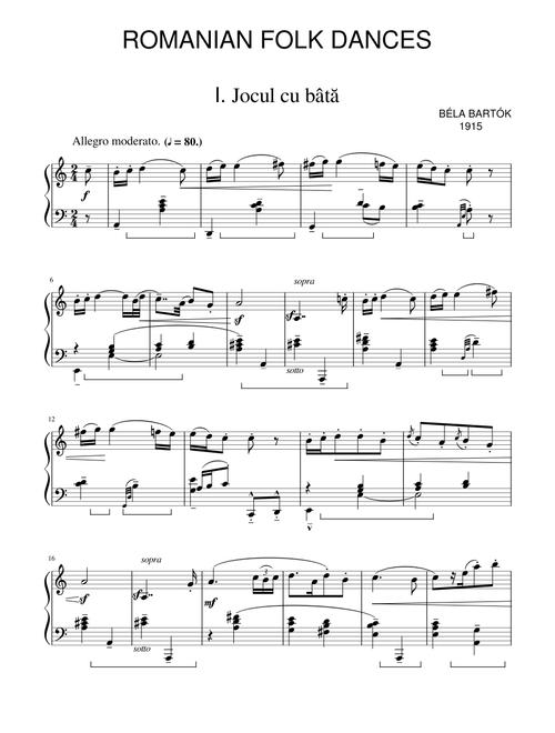 Béla Bartók - Romanian Folk Dances