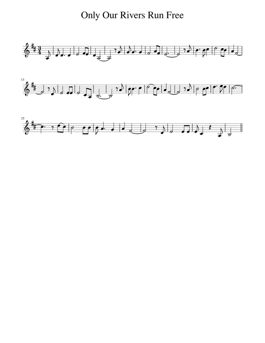 only our rivers run free sheet music