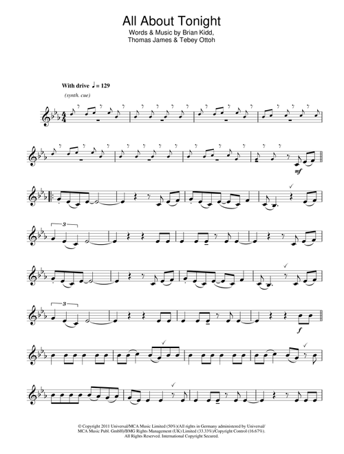All About Tonight - Pixie Lott (Alto Sax Solo)