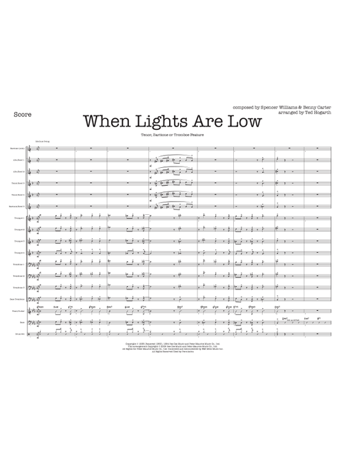 When Lights Are Low (Arr. Ted Hogarth) - Benny Carter, Spencer Williams (Jazz Ensemble)