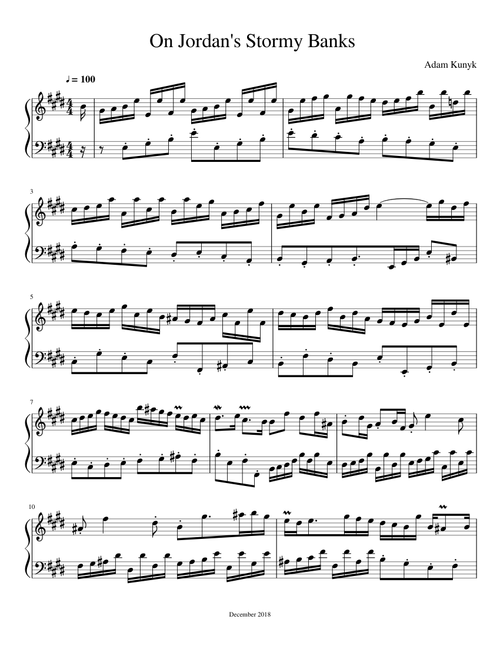 On Jordan's Stormy Banks (With Bach's Allemande from his 6th French Suite)