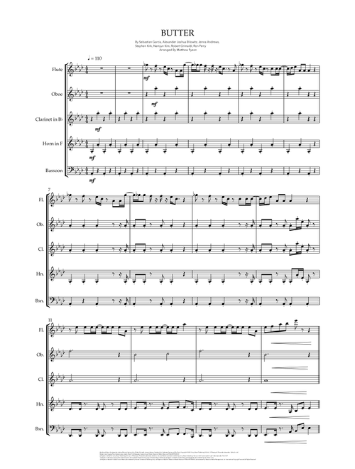 Butter (Arr. Matthew pyeon) - BTS (Woodwind Ensemble)