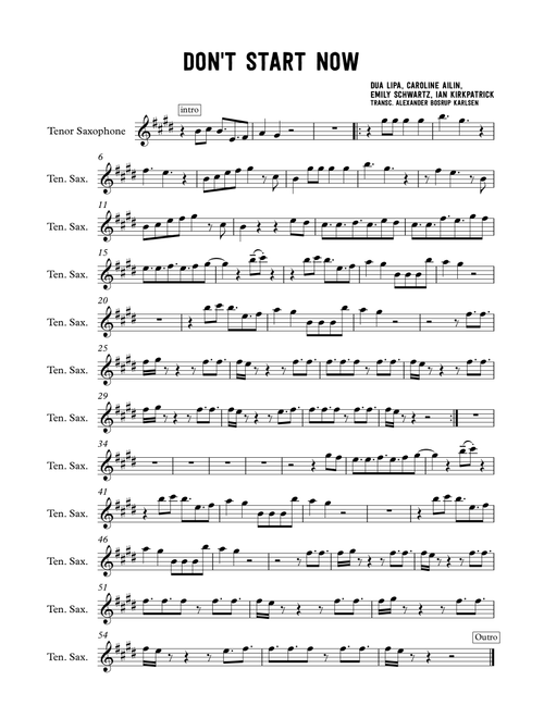 Don't Start Now (Arr. Alexander Bosrup Karlsen) - Dua Lipa (Instrumental Duet)
