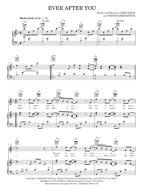 Ever After You - The Gabe Dixon Band (Piano-Vocal-Guitar)