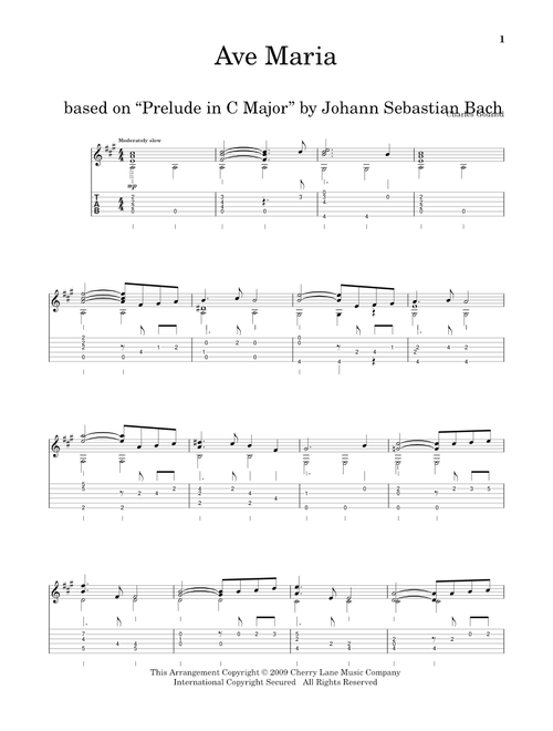 Ave Maria (Arr. Mark Phillips) - Charles Gounod, Johann Sebastian Bach (Solo Guitar)