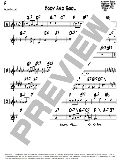 Body And Soul (Arr. Jimita) - Tony Bennett & Amy Winehouse (Lead Sheet - Fake Book)