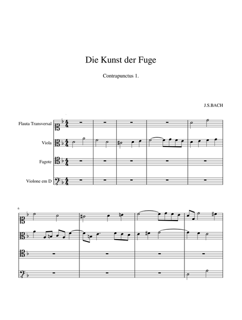 Die Kunst der Fuge - BWV 1080. Contrapunctus I. Johann Sebastian Bach