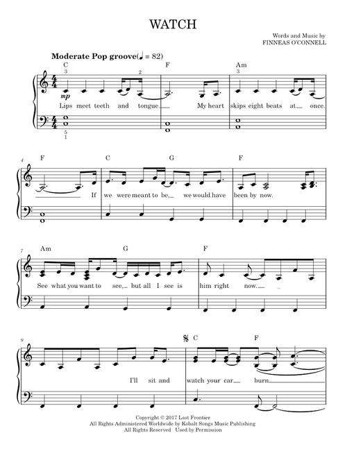 Watch - Billie Eilish (Easy Piano)