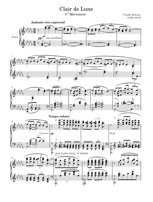 Clair de Lune – Debussy – Lùn 6a2