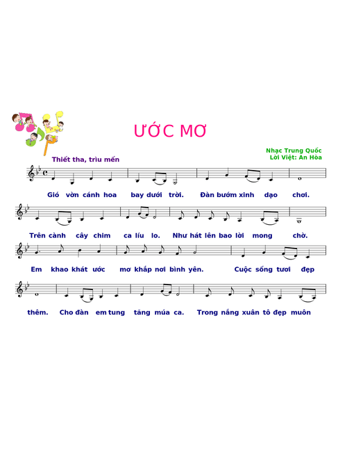 Ước mơ - Nhạc: Trung Quốc; Lời Việt: An Hòa