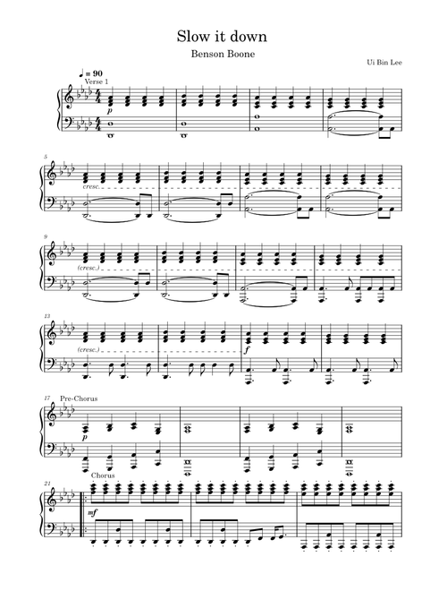 Slow It Down – Benson Boone (By TutorialByHugo)