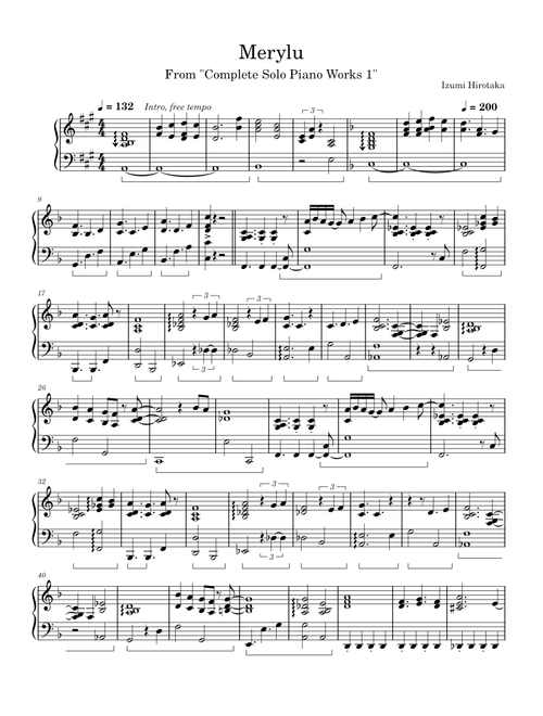 Izumi Hirotaka - Complete Solo Piano Works 1 sheet music by