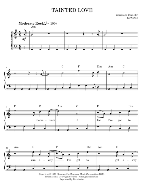 Tainted love - Soft Cell (Easy Piano)