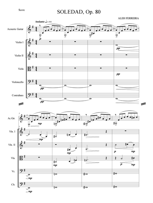 SOLEDAD, Op. 80 - Aleh Ferreira (Chamber Orchestra)