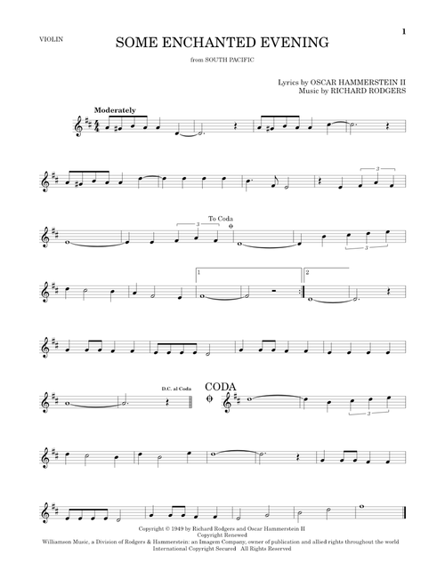 Some Enchanted Evening - Rodgers & Hammerstein (Violin Solo)