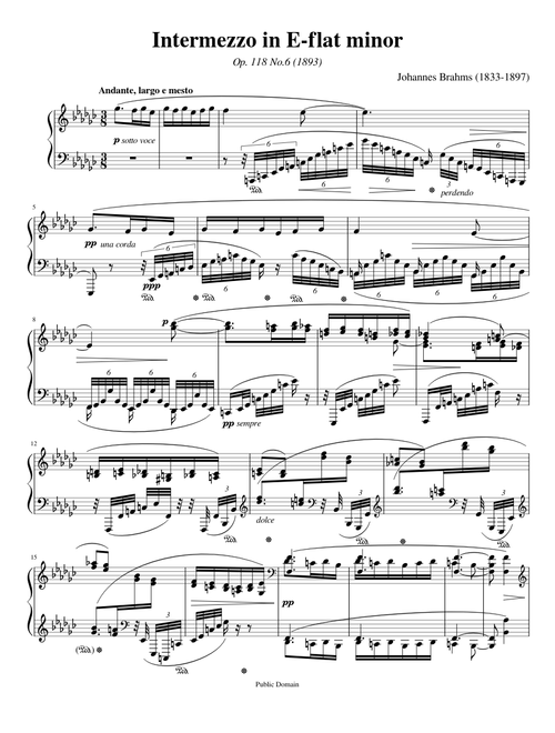 Brahms - Intermezzo in e-flat minor Op.118 No.6