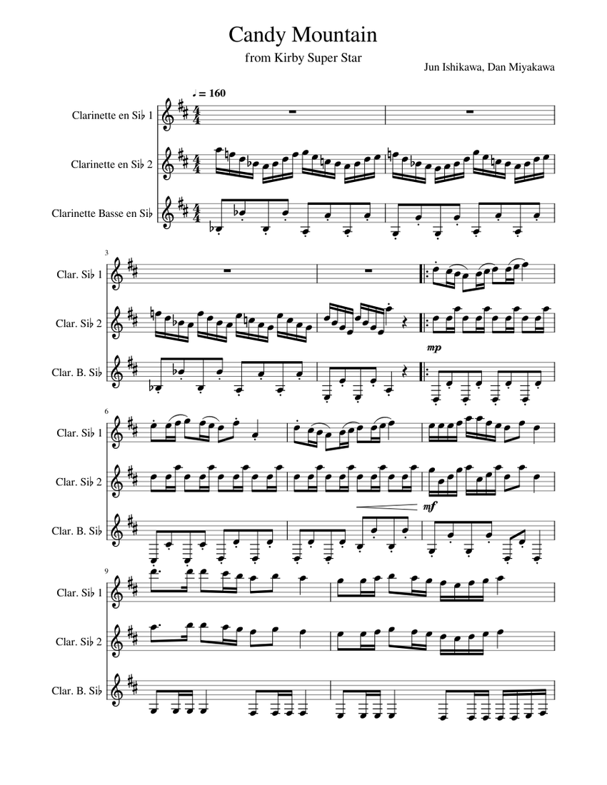 Candy Mountain Sheet Music for Clarinet in b-flat, Clarinet