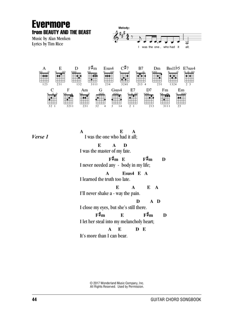 Evermore (from Beauty and The Beast) - Josh Groban (Guitar Chords-Lyrics)